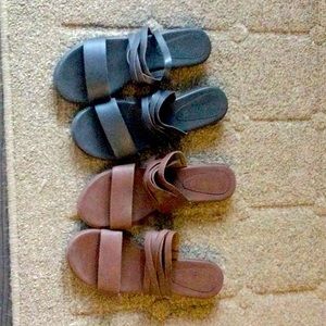 2 pairs leather sandals. EUC